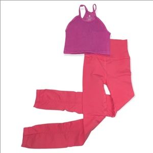 Free People Pink Leggings & Crop Top Set - XS/S - NEW